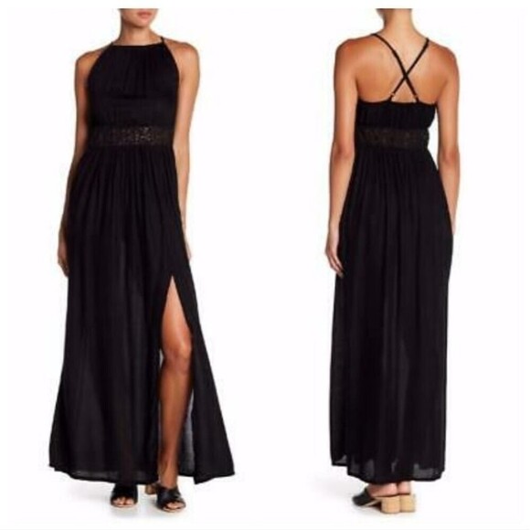 Dresses & Skirts - NWT BOHO ME Sleeveless Crochet Waist Maxi Dress Bohemian Black Size Medium